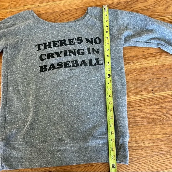 Gray Sporty There's No Crying In Baseball Classic Gameday Scoopneck Sweatshirt - Picture 6 of 7